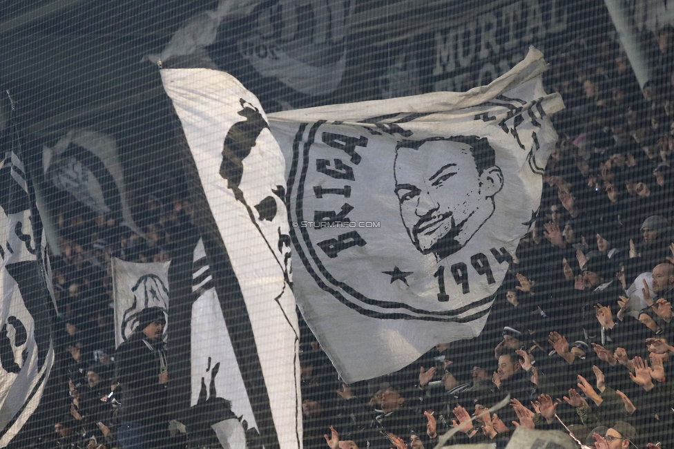 Sturm Graz - Rapid Wien
Oesterreichische Fussball Bundesliga, 17. Runde, SK Sturm Graz - SK Rapid Wien, Stadion Liebenau Graz, 10.02.2023. 

Foto zeigt Fans von Sturm
