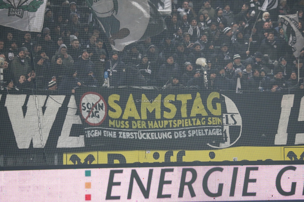 Sturm Graz - Rapid Wien
Oesterreichische Fussball Bundesliga, 17. Runde, SK Sturm Graz - SK Rapid Wien, Stadion Liebenau Graz, 10.02.2023. 

Foto zeigt Fans von Sturm
