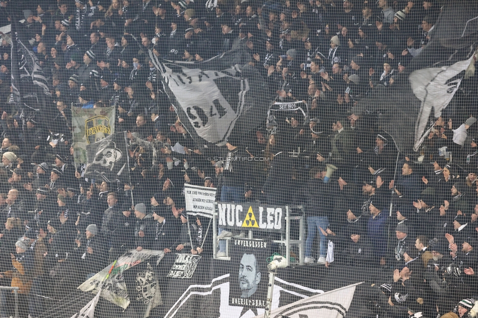 Sturm Graz - Rapid Wien
Oesterreichische Fussball Bundesliga, 17. Runde, SK Sturm Graz - SK Rapid Wien, Stadion Liebenau Graz, 10.02.2023. 

Foto zeigt Fans von Sturm
Schlüsselwörter: brigata vorsaenger