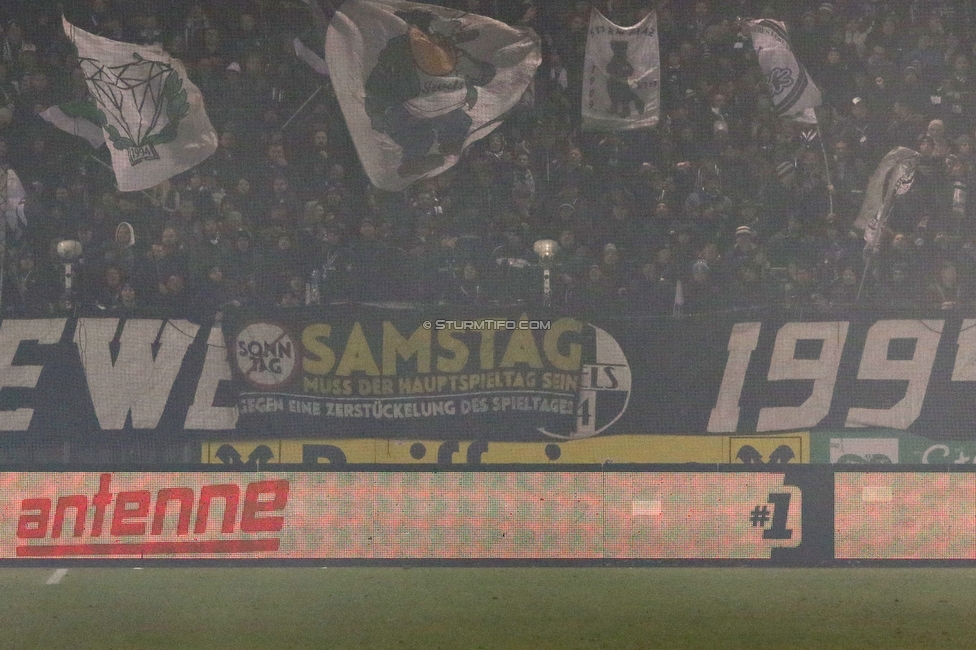 Sturm Graz - Rapid Wien
Oesterreichische Fussball Bundesliga, 17. Runde, SK Sturm Graz - SK Rapid Wien, Stadion Liebenau Graz, 10.02.2023. 

Foto zeigt Fans von Sturm
