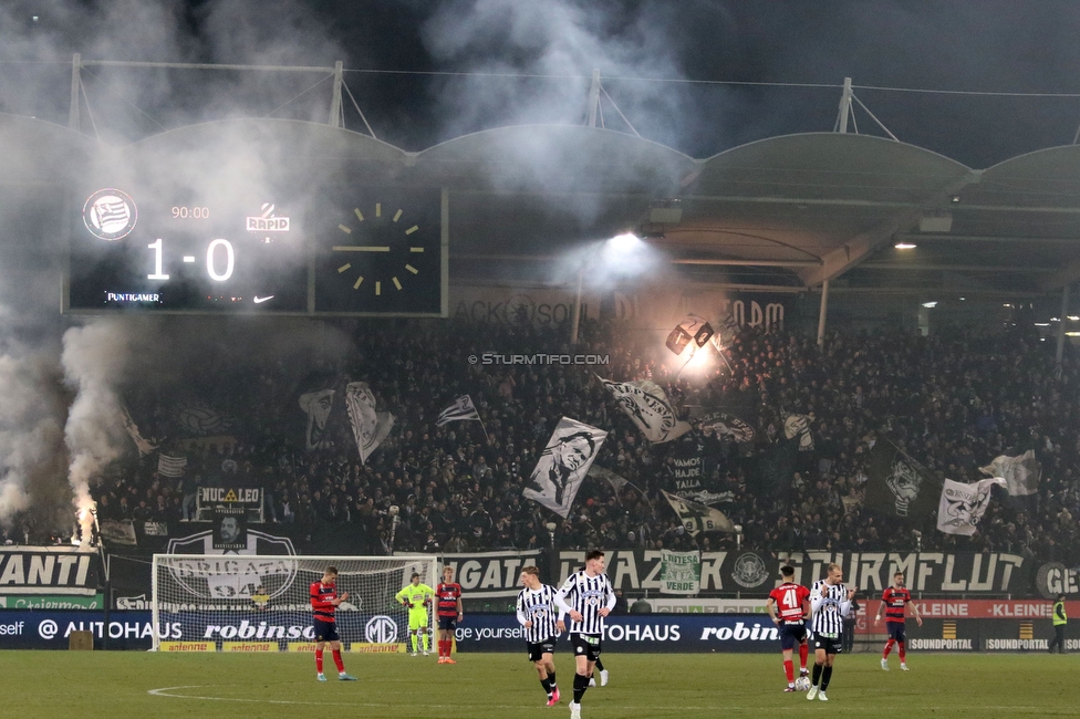 Sturm Graz - Rapid Wien
Oesterreichische Fussball Bundesliga, 17. Runde, SK Sturm Graz - SK Rapid Wien, Stadion Liebenau Graz, 10.02.2023. 

Foto zeigt Fans von Sturm
