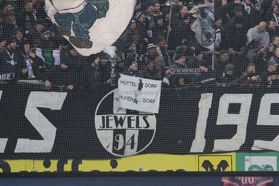 Sturm Graz - Rapid Wien
Oesterreichische Fussball Bundesliga, 17. Runde, SK Sturm Graz - SK Rapid Wien, Stadion Liebenau Graz, 10.02.2023. 

Foto zeigt Fans von Sturm
