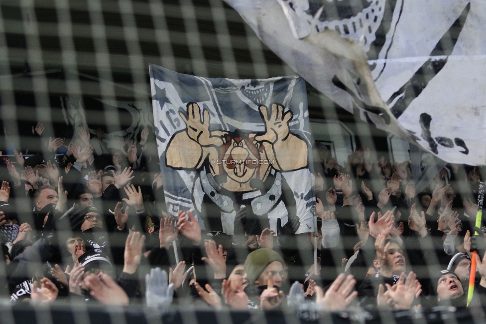 Sturm Graz - Rapid Wien
Oesterreichische Fussball Bundesliga, 17. Runde, SK Sturm Graz - SK Rapid Wien, Stadion Liebenau Graz, 10.02.2023. 

Foto zeigt Fans von Sturm
