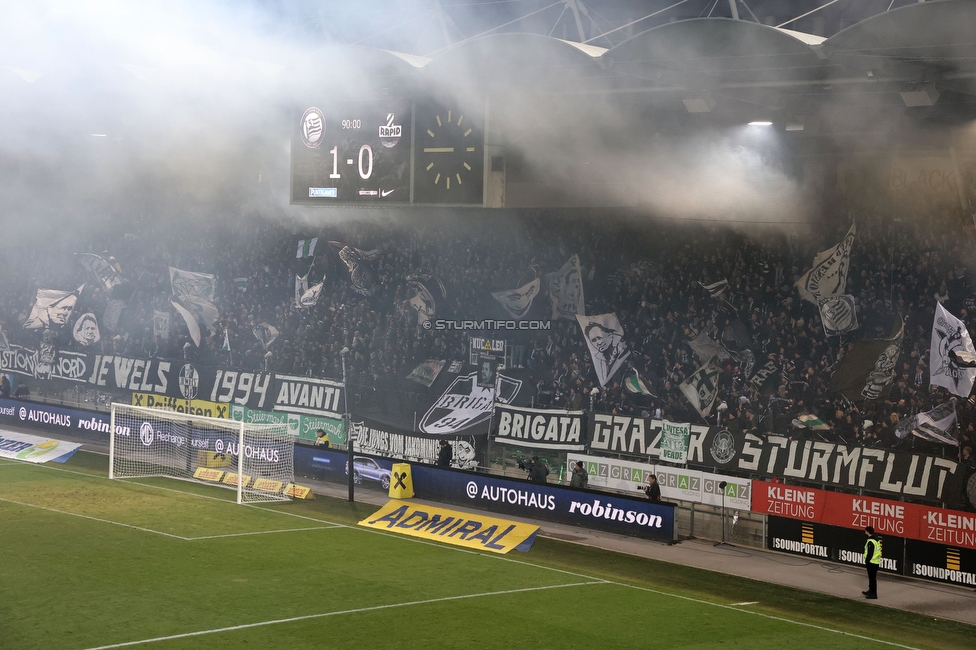 Sturm Graz - Rapid Wien
Oesterreichische Fussball Bundesliga, 17. Runde, SK Sturm Graz - SK Rapid Wien, Stadion Liebenau Graz, 10.02.2023. 

Foto zeigt Fans von Sturm
