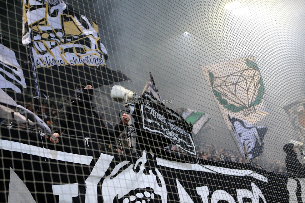 Sturm Graz - Rapid Wien
Oesterreichische Fussball Bundesliga, 17. Runde, SK Sturm Graz - SK Rapid Wien, Stadion Liebenau Graz, 10.02.2023. 

Foto zeigt Fans von Sturm
