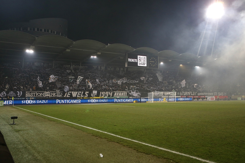 Sturm Graz - Rapid Wien
Oesterreichische Fussball Bundesliga, 17. Runde, SK Sturm Graz - SK Rapid Wien, Stadion Liebenau Graz, 10.02.2023. 

Foto zeigt Fans von Sturm
