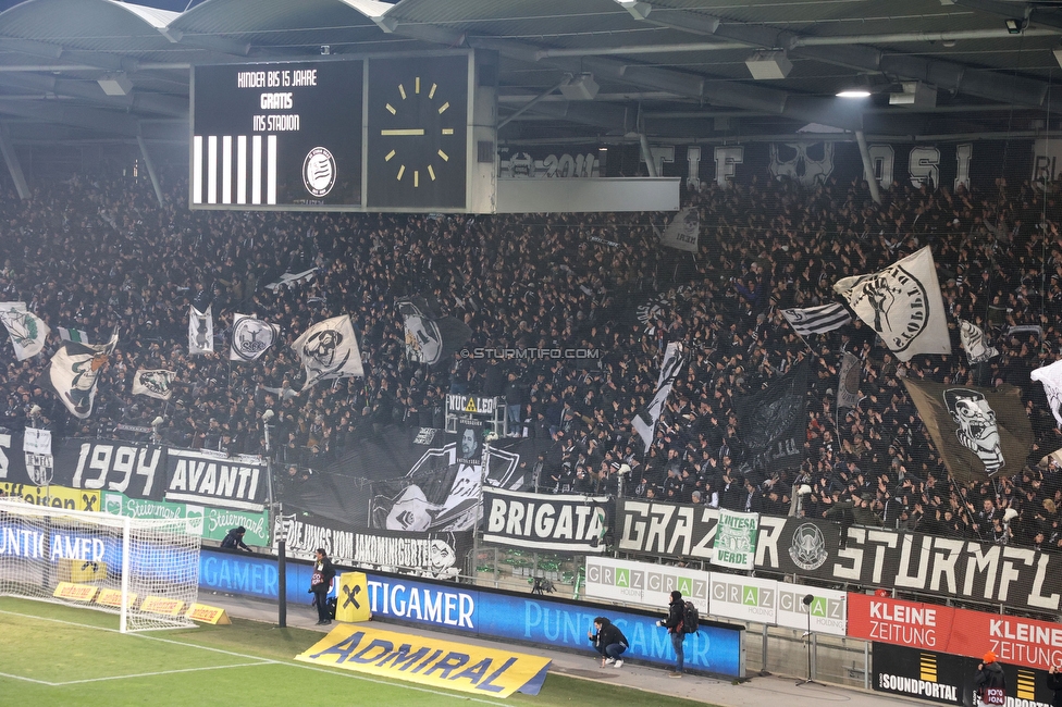 Sturm Graz - Rapid Wien
Oesterreichische Fussball Bundesliga, 17. Runde, SK Sturm Graz - SK Rapid Wien, Stadion Liebenau Graz, 10.02.2023. 

Foto zeigt Fans von Sturm
