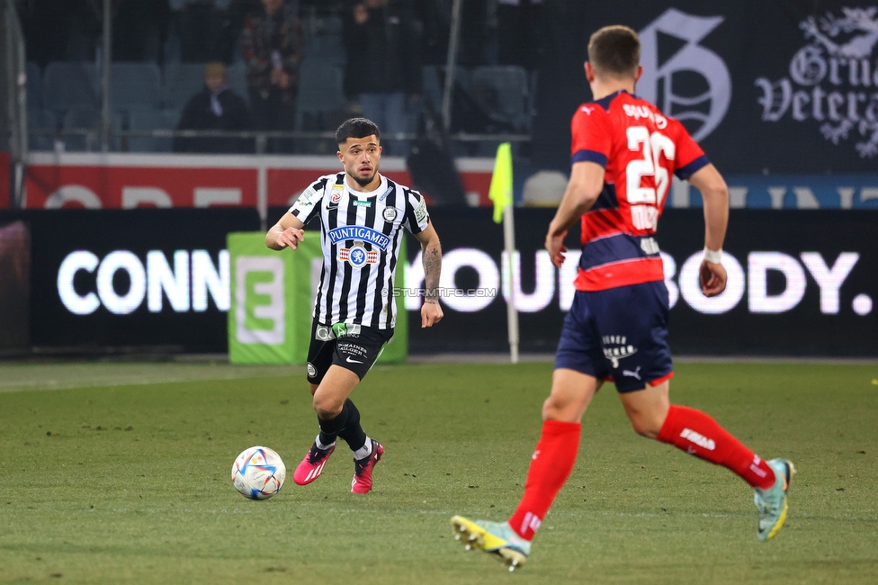 Sturm Graz - Rapid Wien
Oesterreichische Fussball Bundesliga, 17. Runde, SK Sturm Graz - SK Rapid Wien, Stadion Liebenau Graz, 10.02.2023. 

Foto zeigt Jusuf Gazibegovic (Sturm)
