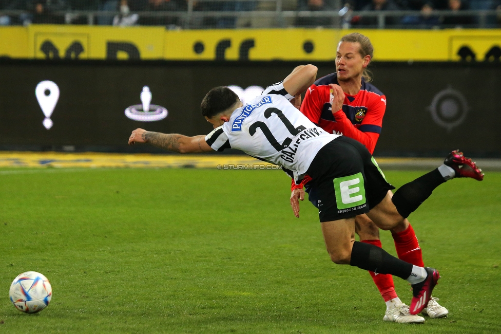 Sturm Graz - Rapid Wien
Oesterreichische Fussball Bundesliga, 17. Runde, SK Sturm Graz - SK Rapid Wien, Stadion Liebenau Graz, 10.02.2023. 

Foto zeigt Jusuf Gazibegovic (Sturm)
