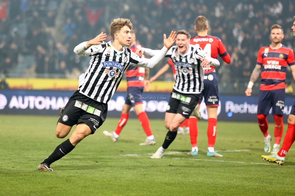 Sturm Graz - Rapid Wien
Oesterreichische Fussball Bundesliga, 17. Runde, SK Sturm Graz - SK Rapid Wien, Stadion Liebenau Graz, 10.02.2023. 

Foto zeigt David Affengruber (Sturm)
Schlüsselwörter: torjubel