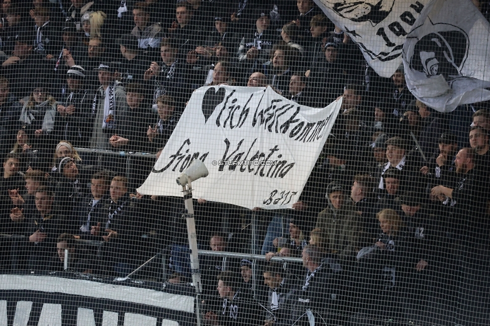 Sturm Graz - Klagenfurt
Oesterreichische Fussball Bundesliga, 19. Runde, SK Sturm Graz - SK Austria Klagenfurt, Stadion Liebenau Graz, 25.02.2023. 

Foto zeigt Fans von Sturm mit einem Spruchband
Schlüsselwörter: baby blackjacks