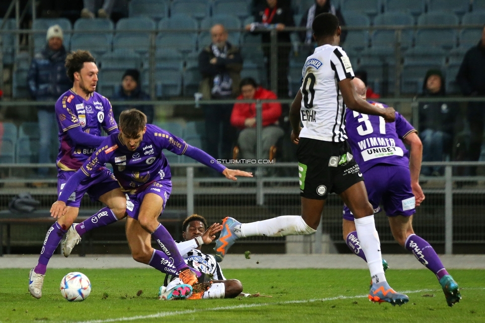 Sturm Graz - Klagenfurt
Oesterreichische Fussball Bundesliga, 19. Runde, SK Sturm Graz - SK Austria Klagenfurt, Stadion Liebenau, 25.02.2023. 

Foto zeigt Bryan Silva Teixeira Jr. (Sturm)
