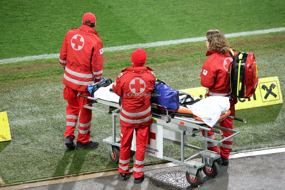 Sturm Graz - Klagenfurt
Oesterreichische Fussball Bundesliga, 19. Runde, SK Sturm Graz - SK Austria Klagenfurt, Stadion Liebenau Graz, 25.02.2023. 

Foto zeigt Sanitaeter
