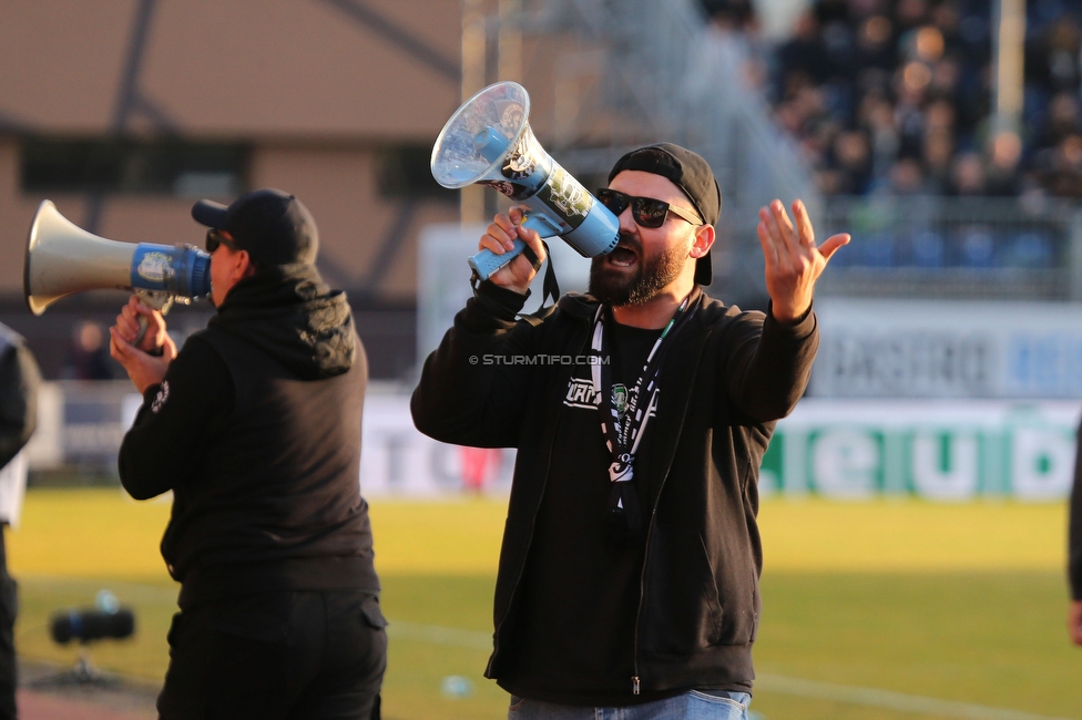 Hartberg - Sturm Graz
Oesterreichische Fussball Bundesliga, 18. Runde, TSV Hartberg - SK Sturm Graz, TSV Stadion Hartberg , 18.02.2023. 

Foto zeigt Fans von Sturm
