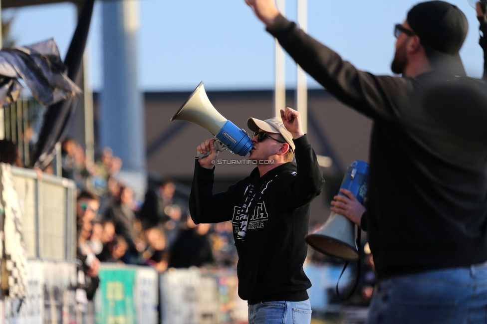 Hartberg - Sturm Graz
Oesterreichische Fussball Bundesliga, 18. Runde, TSV Hartberg - SK Sturm Graz, TSV Stadion Hartberg , 18.02.2023. 

Foto zeigt Fans von Sturm
