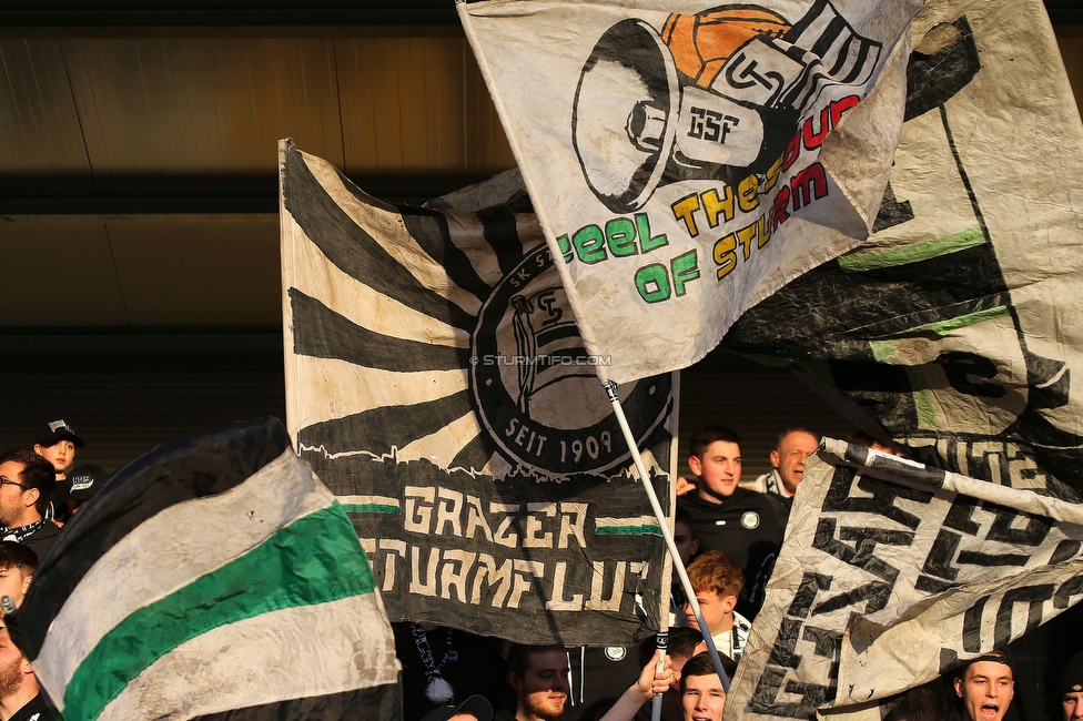 Hartberg - Sturm Graz
Oesterreichische Fussball Bundesliga, 18. Runde, TSV Hartberg - SK Sturm Graz, TSV Stadion Hartberg , 18.02.2023. 

Foto zeigt Fans von Sturm
