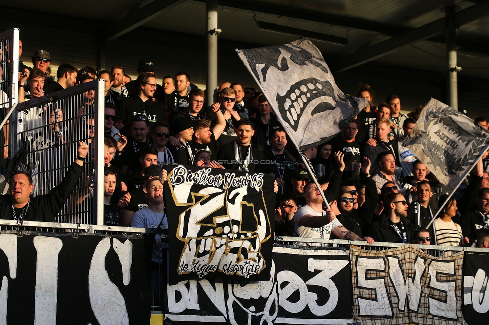 Hartberg - Sturm Graz
Oesterreichische Fussball Bundesliga, 18. Runde, TSV Hartberg - SK Sturm Graz, TSV Stadion Hartberg , 18.02.2023. 

Foto zeigt Fans von Sturm
