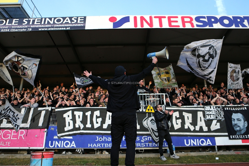 Hartberg - Sturm Graz
Oesterreichische Fussball Bundesliga, 18. Runde, TSV Hartberg - SK Sturm Graz, TSV Stadion Hartberg , 18.02.2023. 

Foto zeigt Fans von Sturm
