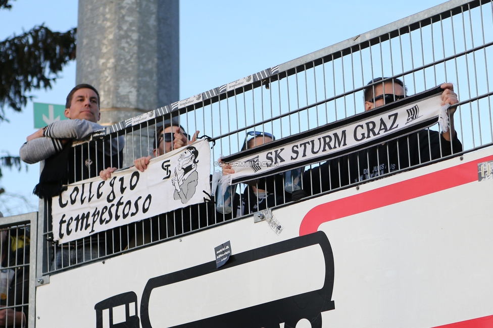 Hartberg - Sturm Graz
Oesterreichische Fussball Bundesliga, 18. Runde, TSV Hartberg - SK Sturm Graz, TSV Stadion Hartberg , 18.02.2023. 

Foto zeigt Fans von Sturm
