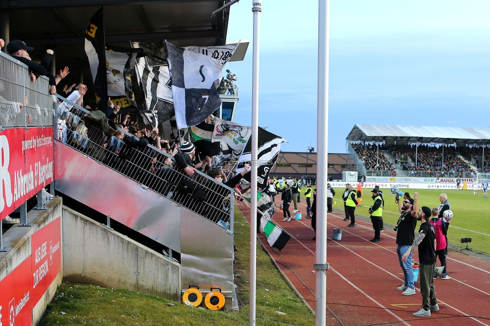 Hartberg - Sturm Graz
Oesterreichische Fussball Bundesliga, 18. Runde, TSV Hartberg - SK Sturm Graz, TSV Stadion Hartberg , 18.02.2023. 

Foto zeigt Fans von Sturm
