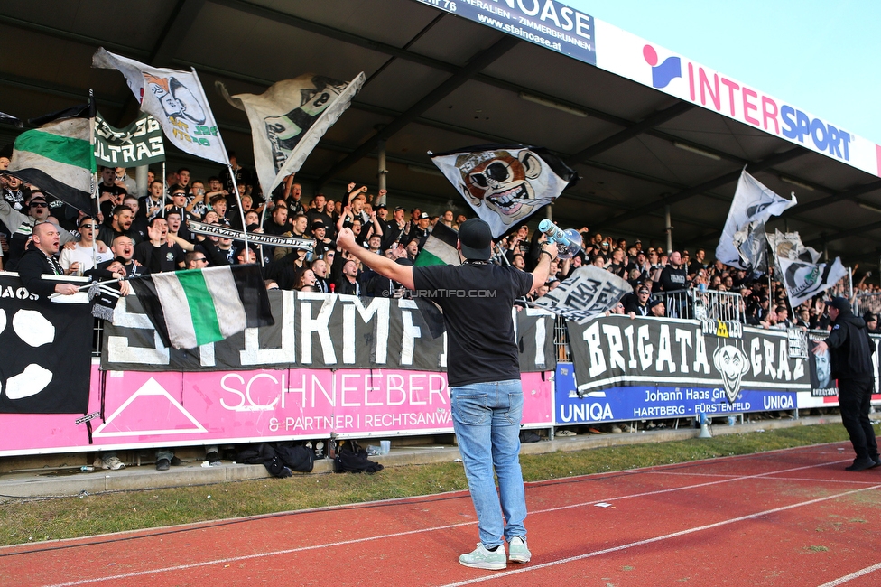 Hartberg - Sturm Graz
Oesterreichische Fussball Bundesliga, 18. Runde, TSV Hartberg - SK Sturm Graz, TSV Stadion Hartberg , 18.02.2023. 

Foto zeigt Fans von Sturm
