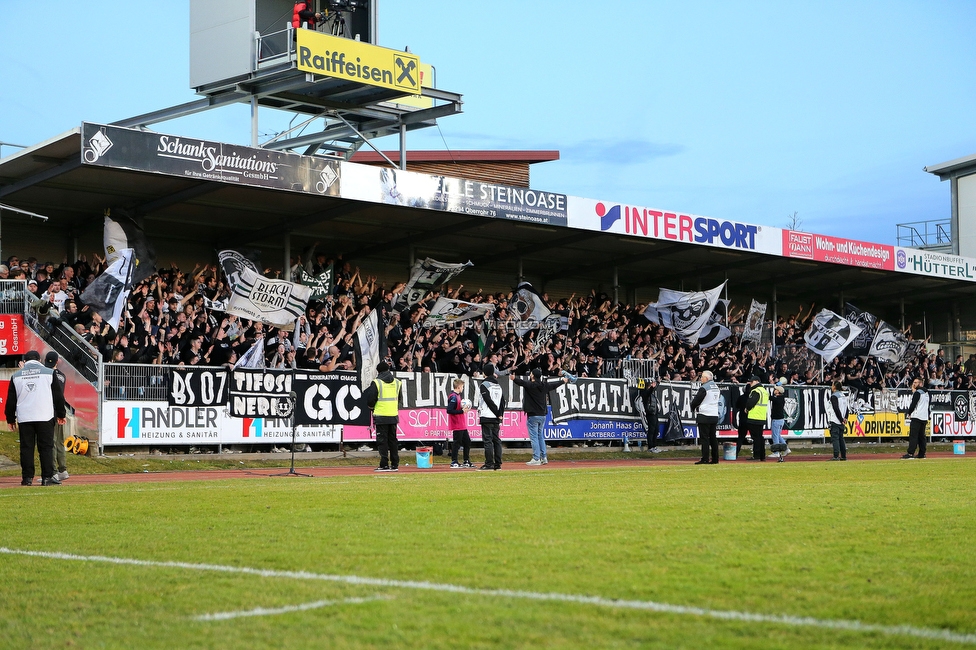 Hartberg - Sturm Graz
Oesterreichische Fussball Bundesliga, 18. Runde, TSV Hartberg - SK Sturm Graz, TSV Stadion Hartberg , 18.02.2023. 

Foto zeigt Fans von Sturm
