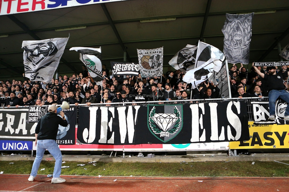 Hartberg - Sturm Graz
Oesterreichische Fussball Bundesliga, 18. Runde, TSV Hartberg - SK Sturm Graz, TSV Stadion Hartberg , 18.02.2023. 

Foto zeigt Fans von Sturm
