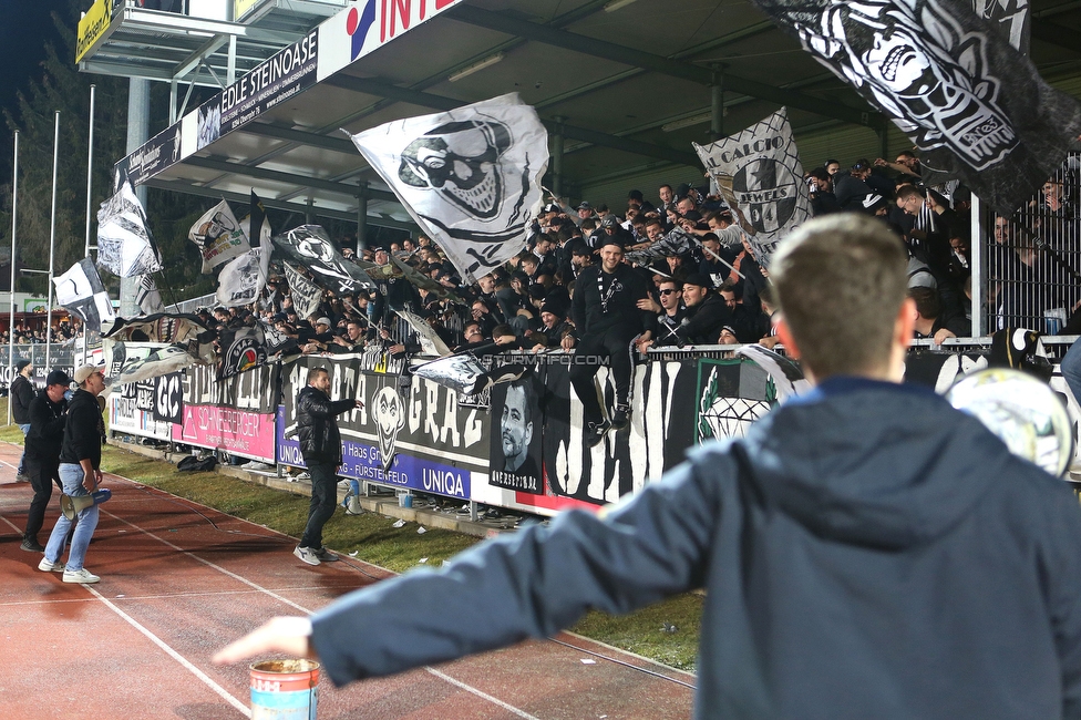 Hartberg - Sturm Graz
Oesterreichische Fussball Bundesliga, 18. Runde, TSV Hartberg - SK Sturm Graz, TSV Stadion Hartberg , 18.02.2023. 

Foto zeigt Fans von Sturm
