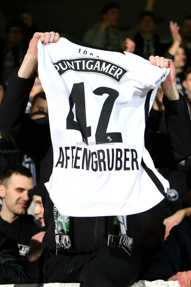 Hartberg - Sturm Graz
Oesterreichische Fussball Bundesliga, 18. Runde, TSV Hartberg - SK Sturm Graz, TSV Stadion Hartberg , 18.02.2023. 

Foto zeigt Fans von Sturm
