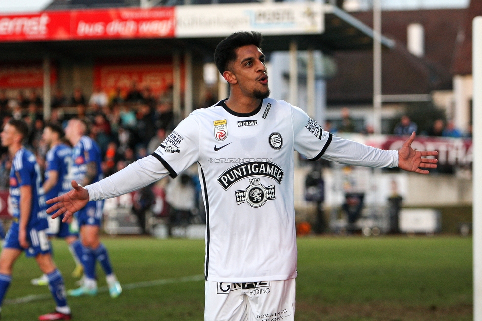 Hartberg - Sturm Graz
Oesterreichische Fussball Bundesliga, 18. Runde, TSV Hartberg - SK Sturm Graz, TSV Stadion Hartberg , 18.02.2023. 

Foto zeigt Manprit Sarkaria (Sturm)
