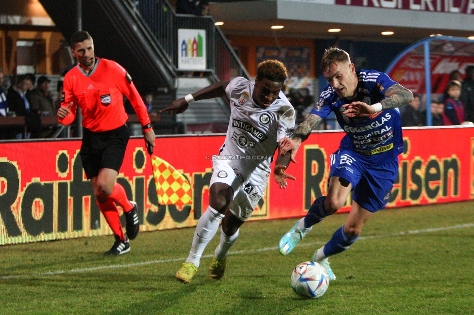 Hartberg - Sturm Graz
Oesterreichische Fussball Bundesliga, 18. Runde, TSV Hartberg - SK Sturm Graz, TSV Stadion Hartberg , 18.02.2023. 

Foto zeigt Bryan Silva Teixeira Jr. (Sturm)
