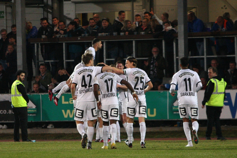 Hartberg - Sturm Graz
Oesterreichische Fussball Bundesliga, 18. Runde, TSV Hartberg - SK Sturm Graz, TSV Stadion Hartberg , 18.02.2023. 

Foto zeigt David Affengruber (Sturm), Bryan Silva Teixeira Jr. (Sturm), Stefan Hierlaender (Sturm), Manprit Sarkaria (Sturm) und Jusuf Gazibegovic (Sturm)
