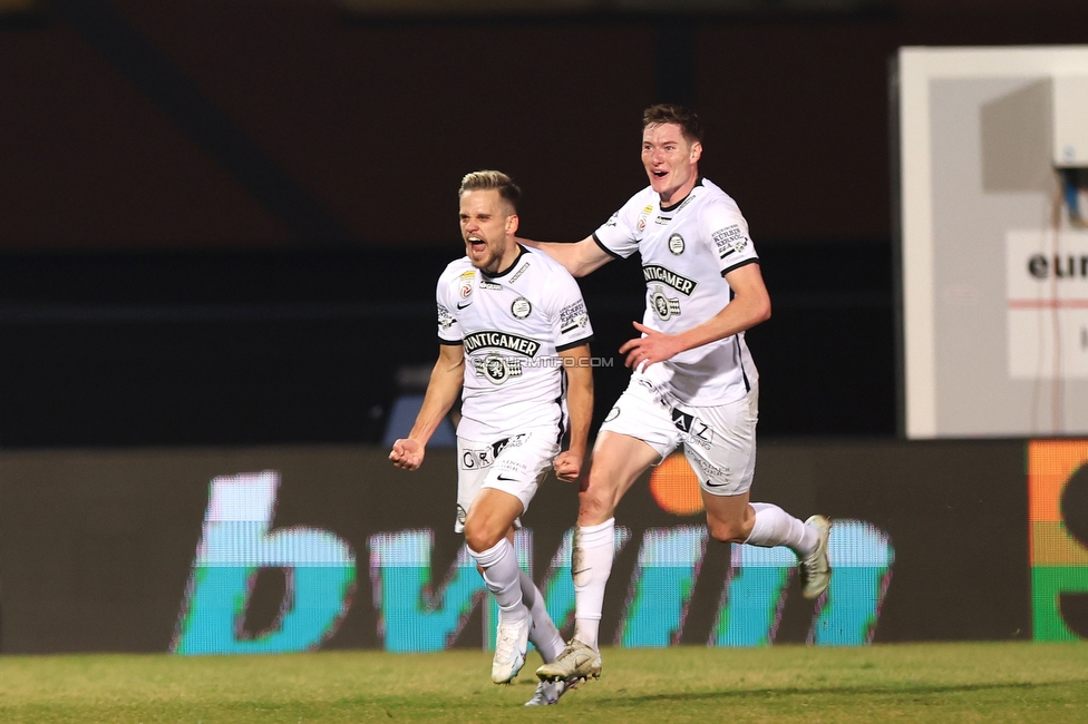 Hartberg - Sturm Graz
Oesterreichische Fussball Bundesliga, 18. Runde, TSV Hartberg - SK Sturm Graz, TSV Stadion Hartberg , 18.02.2023. 

Foto zeigt Tomi Horvat (Sturm) und David Schnegg (Sturm)
