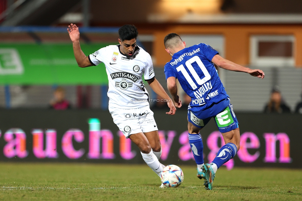 Hartberg - Sturm Graz
Oesterreichische Fussball Bundesliga, 18. Runde, TSV Hartberg - SK Sturm Graz, TSV Stadion Hartberg , 18.02.2023. 

Foto zeigt Manprit Sarkaria (Sturm)
