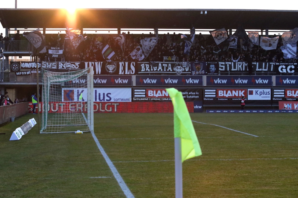 Lustenau - Sturm Graz
Oesterreichische Fussball Bundesliga, 20. Runde, SC Austria Lustenau - SK Sturm Graz, Reichshofstadion Lustenau, 04.03.2023. 

Foto zeigt Fans von Sturm
