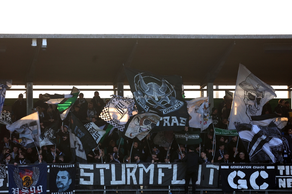 Lustenau - Sturm Graz
Oesterreichische Fussball Bundesliga, 20. Runde, SC Austria Lustenau - SK Sturm Graz, Reichshofstadion Lustenau, 04.03.2023. 

Foto zeigt Fans von Sturm
