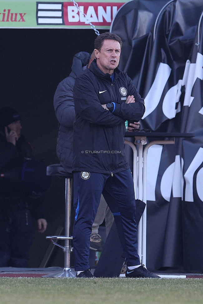 Lustenau - Sturm Graz
Oesterreichische Fussball Bundesliga, 20. Runde, SC Austria Lustenau - SK Sturm Graz, Reichshofstadion Lustenau, 04.03.2023. 

Foto zeigt Uwe Hoelzl (Co-Trainer Sturm)
