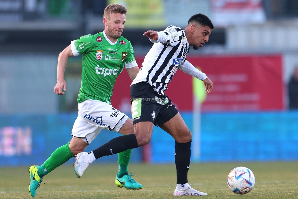 Lustenau - Sturm Graz
Oesterreichische Fussball Bundesliga, 20. Runde, SC Austria Lustenau - SK Sturm Graz, Reichshofstadion Lustenau, 04.03.2023. 

Foto zeigt Manprit Sarkaria (Sturm)
