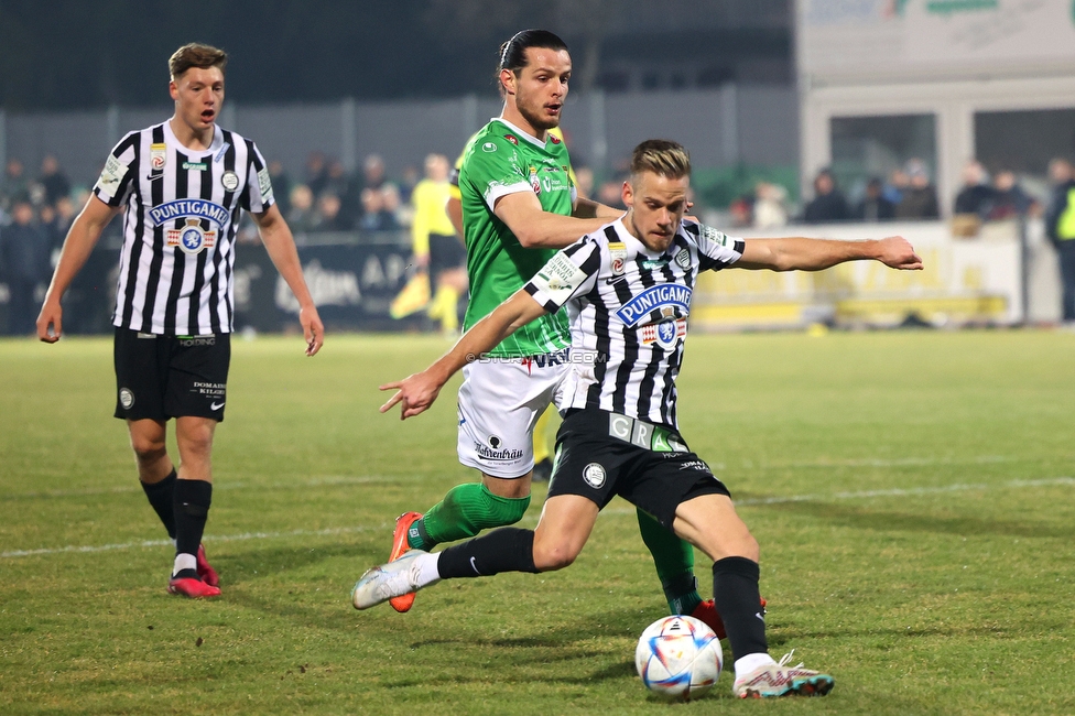 Lustenau - Sturm Graz
Oesterreichische Fussball Bundesliga, 20. Runde, SC Austria Lustenau - SK Sturm Graz, Reichshofstadion Lustenau, 04.03.2023. 

Foto zeigt Tomi Horvat (Sturm)
