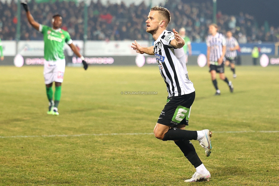 Lustenau - Sturm Graz
Oesterreichische Fussball Bundesliga, 20. Runde, SC Austria Lustenau - SK Sturm Graz, Reichshofstadion Lustenau, 04.03.2023. 

Foto zeigt Tomi Horvat (Sturm)
Schlüsselwörter: torjubel