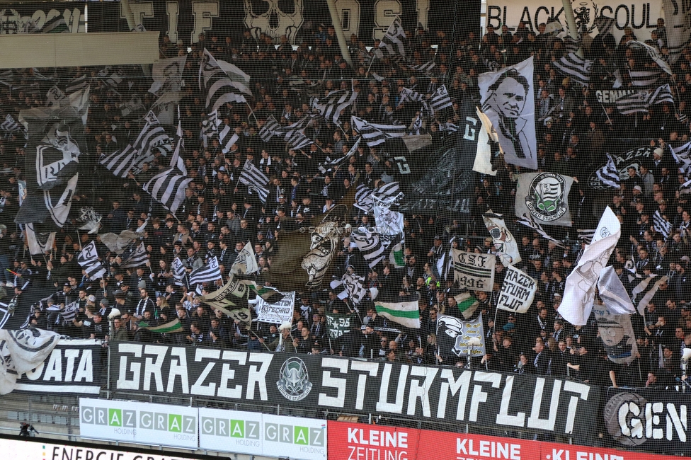 Sturm Graz - Austria Wien
Oesterreichische Fussball Bundesliga, 21. Runde, SK Sturm Graz - FK Austria Wien, Stadion Liebenau Graz, 12.03.2023. 

Foto zeigt Fans von Sturm mit einer Choreografie
