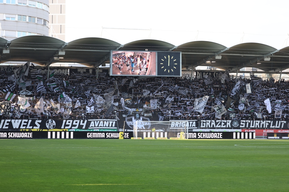 Sturm Graz - Austria Wien
Oesterreichische Fussball Bundesliga, 21. Runde, SK Sturm Graz - FK Austria Wien, Stadion Liebenau Graz, 12.03.2023. 

Foto zeigt Fans von Sturm mit einer Choreografie
