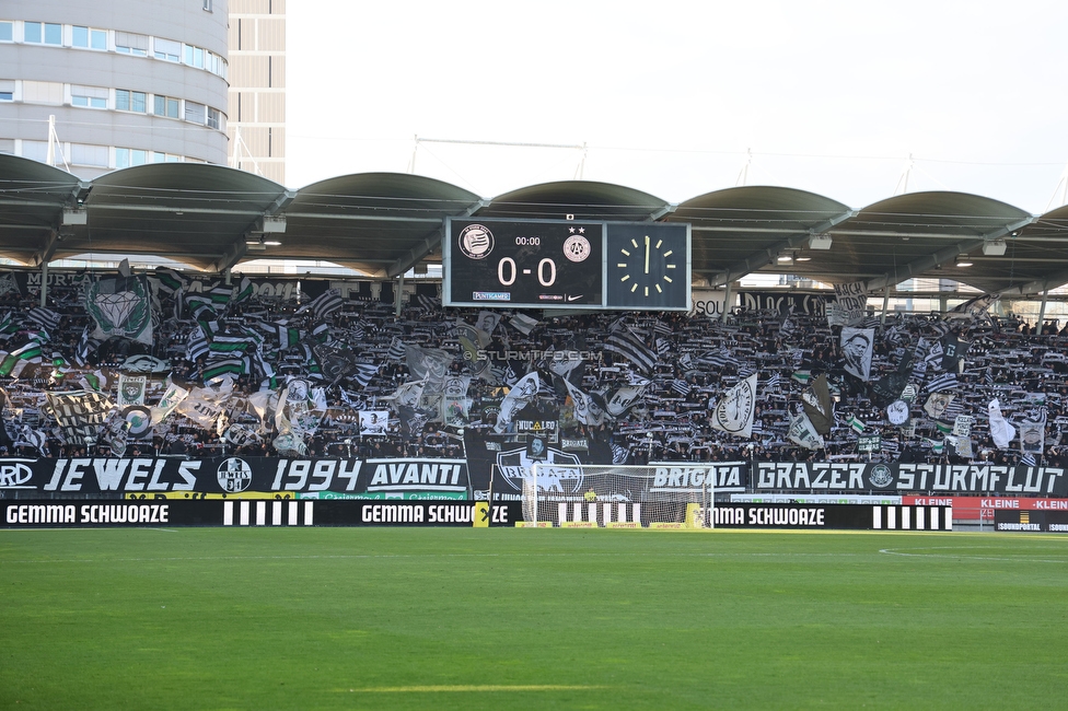 Sturm Graz - Austria Wien
Oesterreichische Fussball Bundesliga, 21. Runde, SK Sturm Graz - FK Austria Wien, Stadion Liebenau Graz, 12.03.2023. 

Foto zeigt Fans von Sturm mit einer Choreografie
