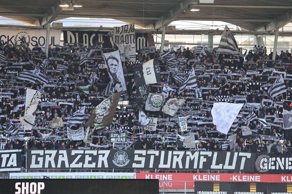 Sturm Graz - Austria Wien
Oesterreichische Fussball Bundesliga, 21. Runde, SK Sturm Graz - FK Austria Wien, Stadion Liebenau Graz, 12.03.2023. 

Foto zeigt Fans von Sturm mit einer Choreografie
