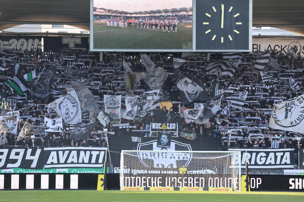 Sturm Graz - Austria Wien
Oesterreichische Fussball Bundesliga, 21. Runde, SK Sturm Graz - FK Austria Wien, Stadion Liebenau Graz, 12.03.2023. 

Foto zeigt Fans von Sturm mit einer Choreografie
