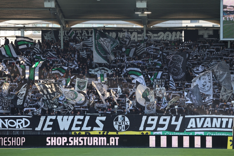 Sturm Graz - Austria Wien
Oesterreichische Fussball Bundesliga, 21. Runde, SK Sturm Graz - FK Austria Wien, Stadion Liebenau Graz, 12.03.2023. 

Foto zeigt Fans von Sturm mit einer Choreografie
