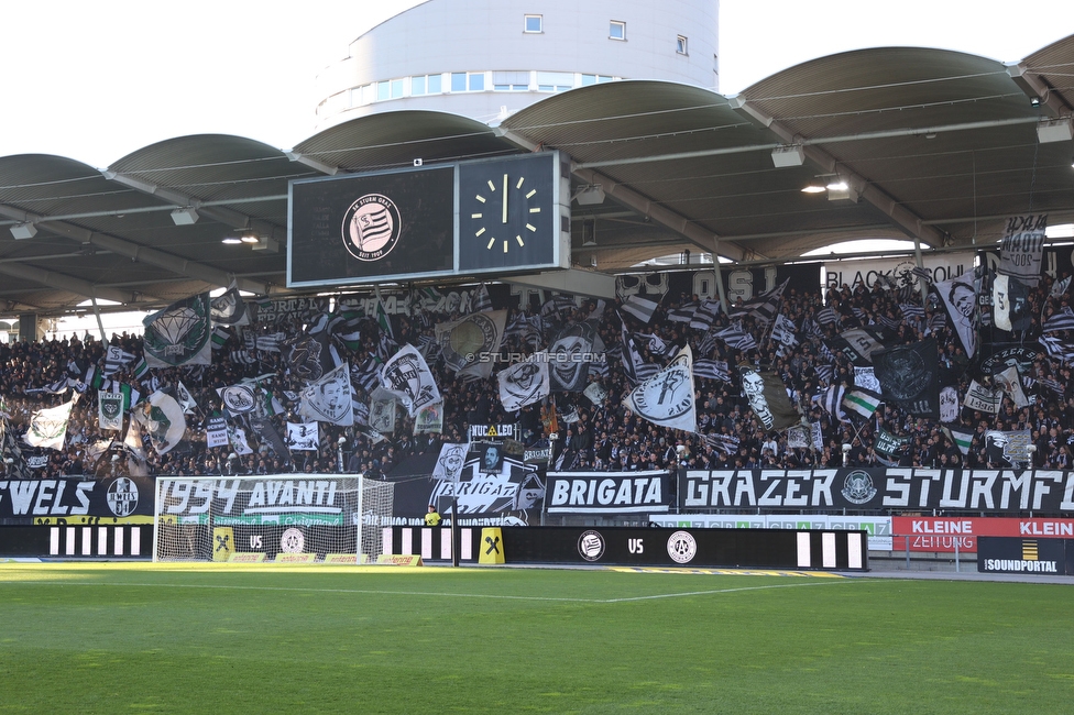 Sturm Graz - Austria Wien
Oesterreichische Fussball Bundesliga, 21. Runde, SK Sturm Graz - FK Austria Wien, Stadion Liebenau Graz, 12.03.2023. 

Foto zeigt Fans von Sturm mit einer Choreographie
