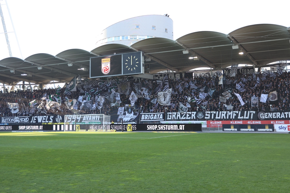 Sturm Graz - Austria Wien
Oesterreichische Fussball Bundesliga, 21. Runde, SK Sturm Graz - FK Austria Wien, Stadion Liebenau Graz, 12.03.2023. 

Foto zeigt Fans von Sturm mit einer Choreographie
