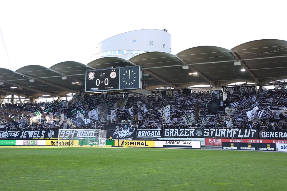 Sturm Graz - Austria Wien
Oesterreichische Fussball Bundesliga, 21. Runde, SK Sturm Graz - FK Austria Wien, Stadion Liebenau Graz, 12.03.2023. 

Foto zeigt Fans von Sturm mit einer Choreographie
