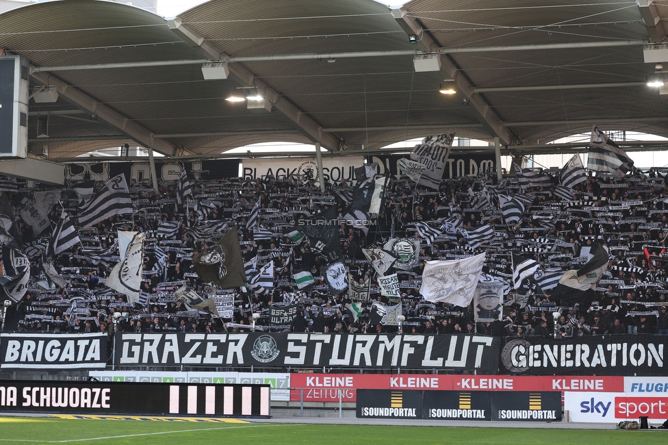 Sturm Graz - Austria Wien
Oesterreichische Fussball Bundesliga, 21. Runde, SK Sturm Graz - FK Austria Wien, Stadion Liebenau Graz, 12.03.2023. 

Foto zeigt Fans von Sturm mit einer Choreografie
Schlüsselwörter: sturmflut